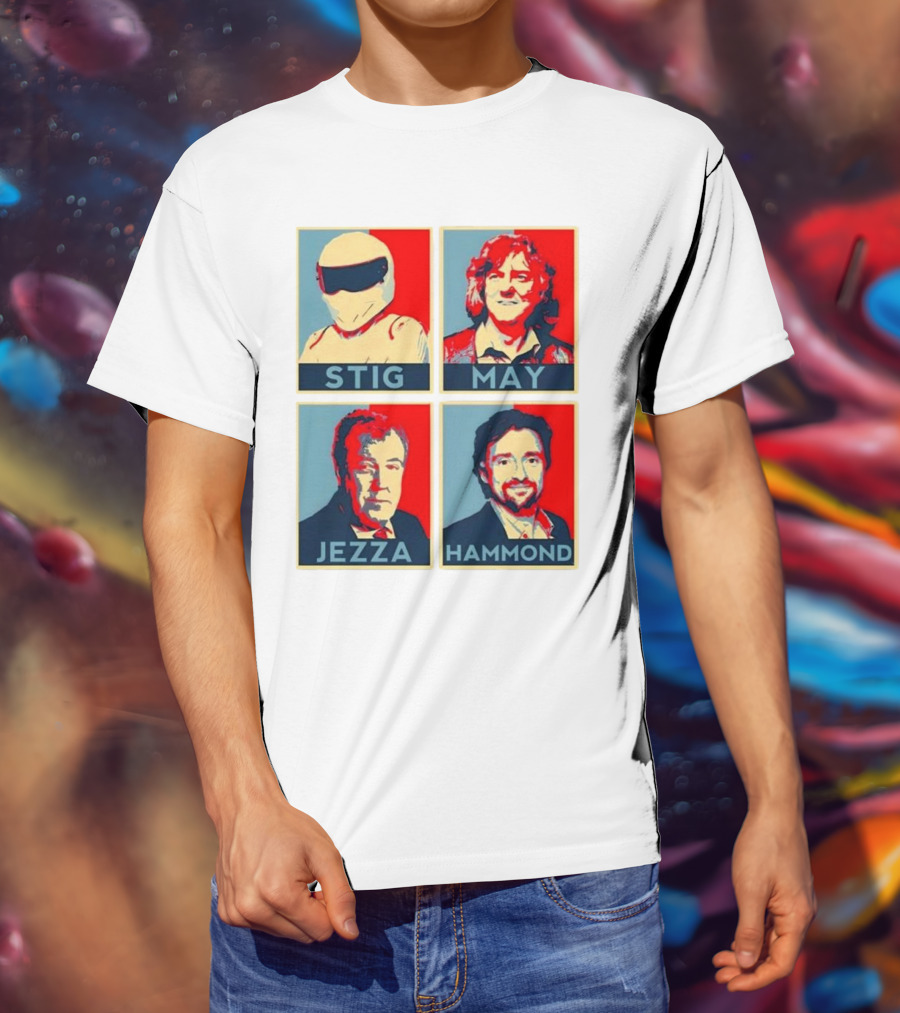 Stig May Jezza Hammond Top Gear Iconic Trio T-Shirt