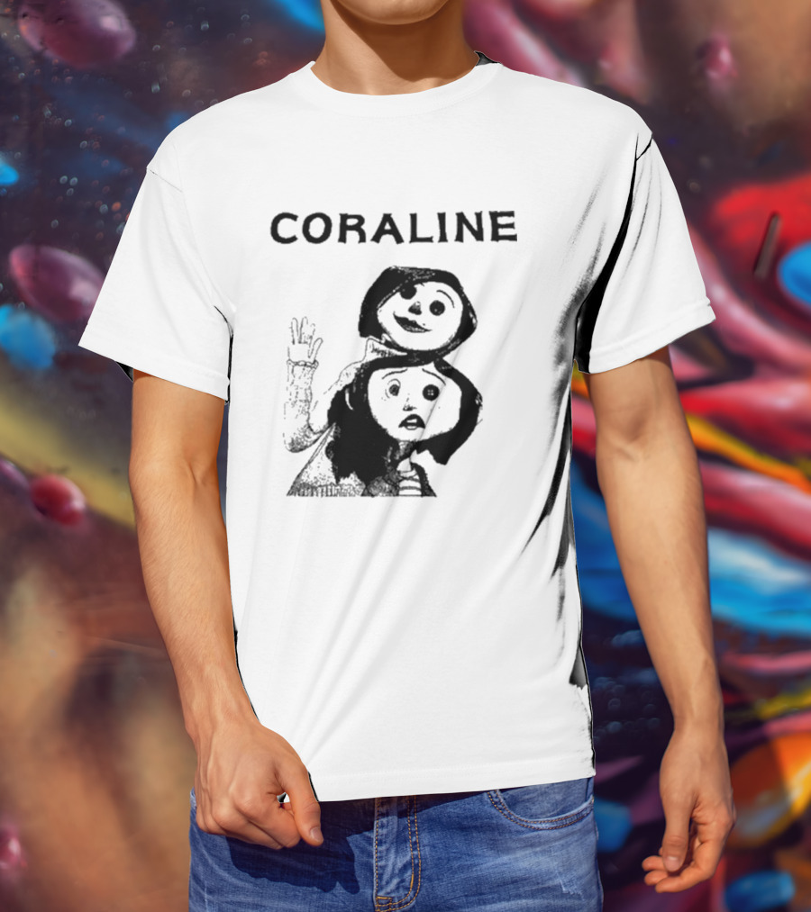 Coraline Movie Character Duo Fan Merchandise T-Shirt