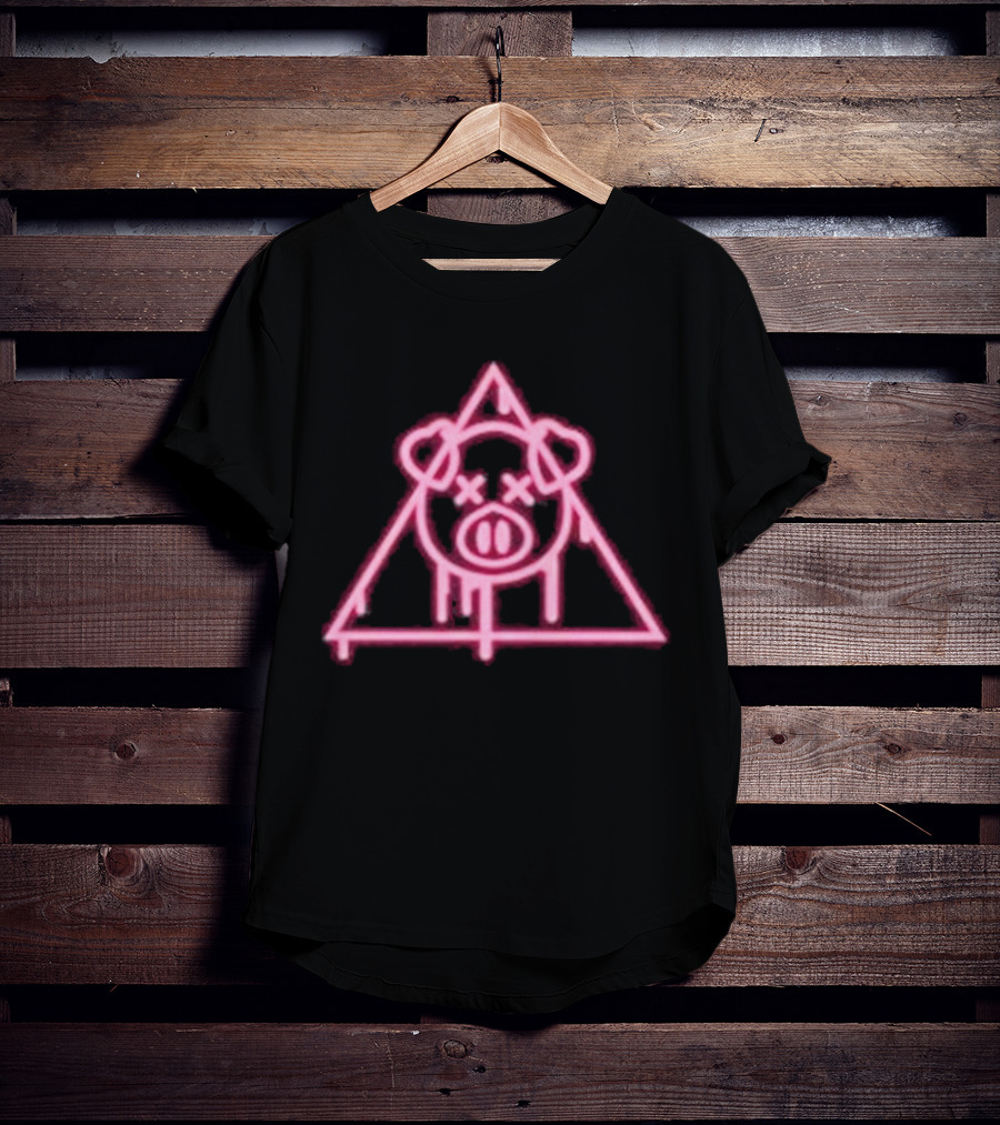 Shane Dawson Merch Neon Spray Paint Pig Triangle T-Shirt