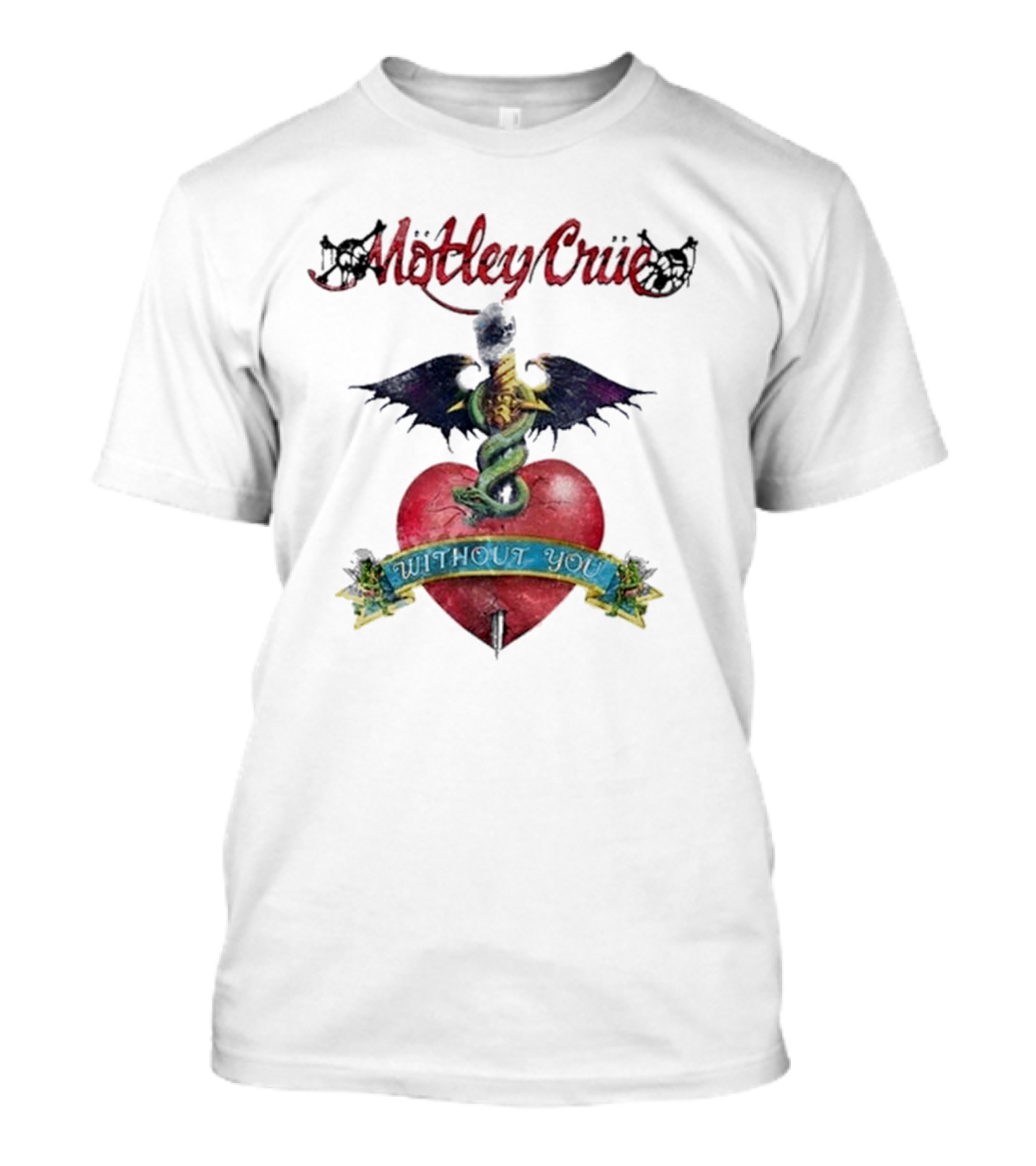 Motley Crue Dr Feelgood Album Without You Heart And Snake T-Shirt