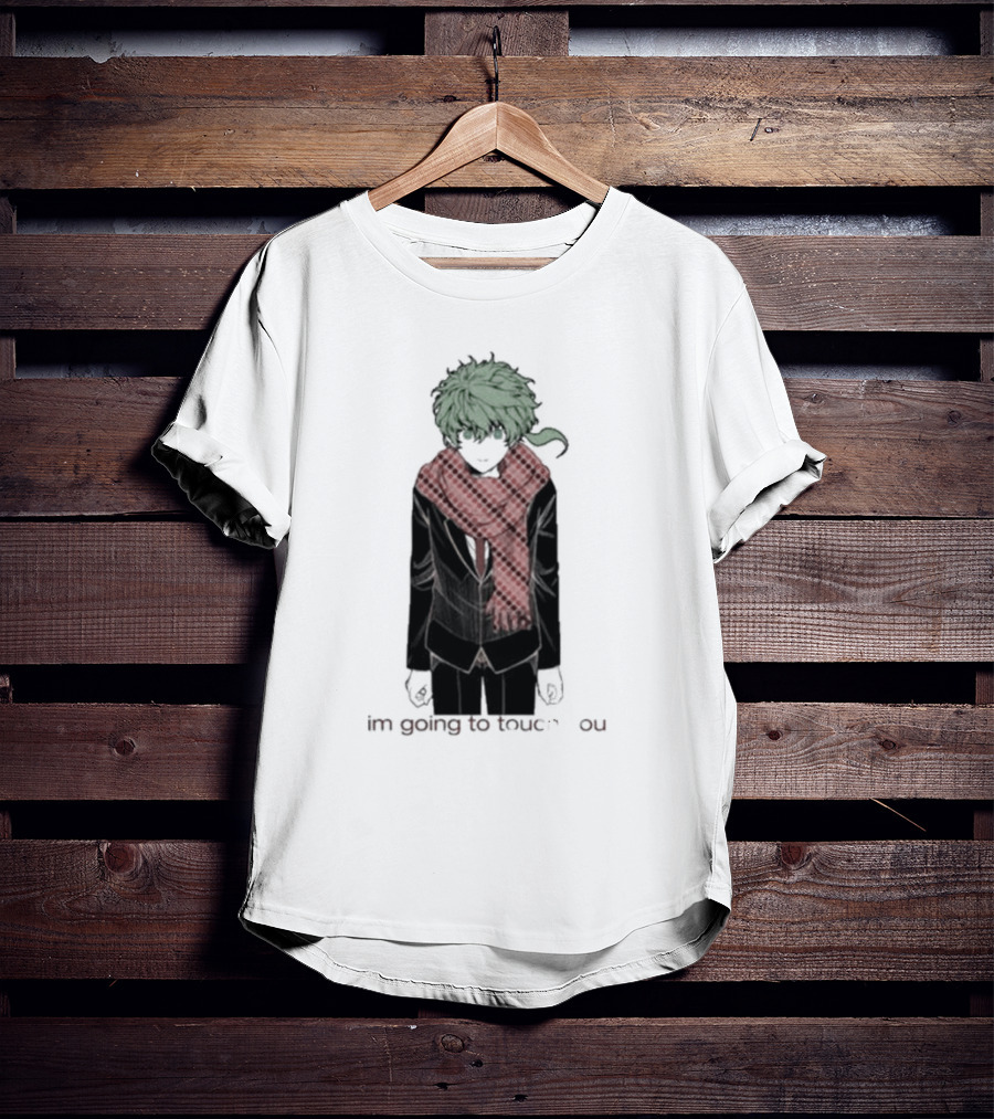 I'm Going To Touch You Midori Red Scarf Green Hair Character T-Shirt