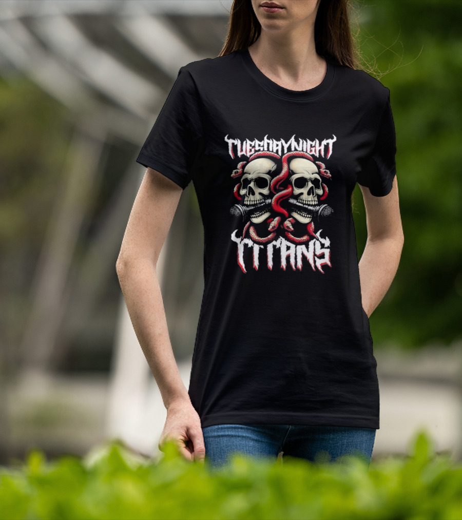 Jason Solomon Tuesday Night Titans Skulls And Snakes Microphone T-Shirt