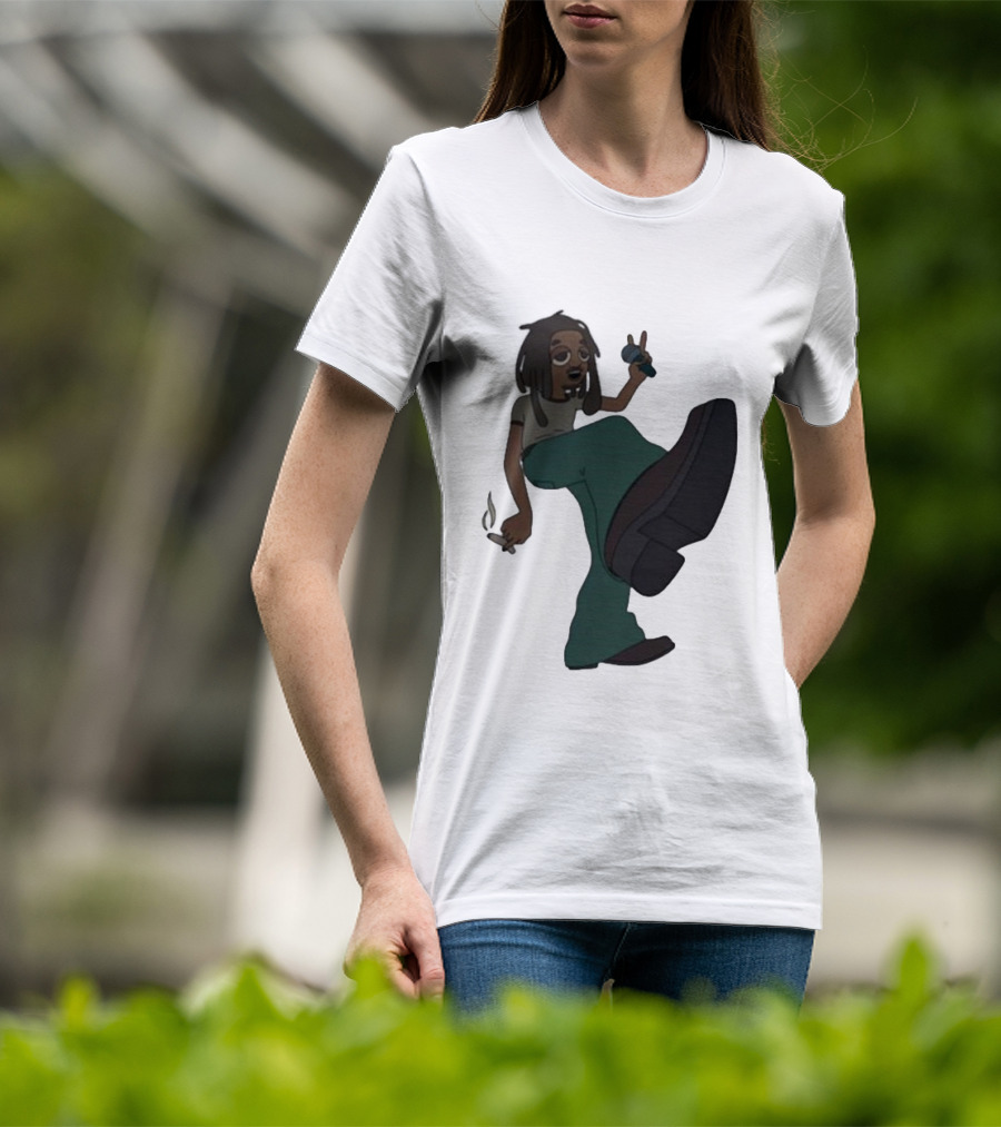 Jordan Ward 2 Ward Animation Graphic With Microphone And Peace T-Shirt