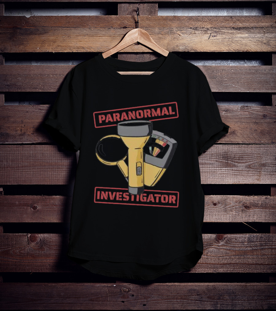 Paranormal Activity Investigator Halloween Kids Flashlight Magnifying Glass Tool T-Shirt