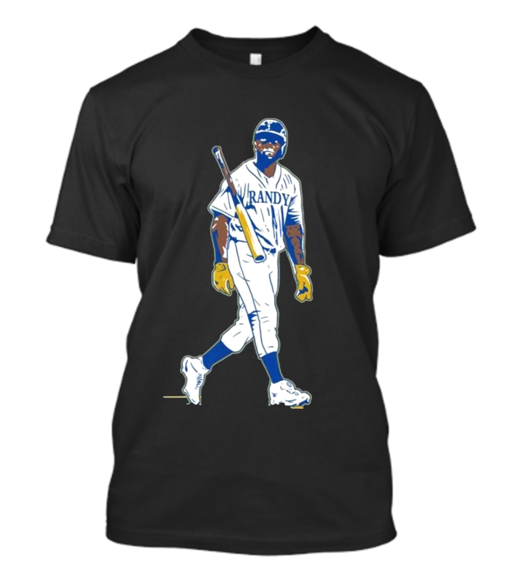 Randy Arozarena Cold Seattle Batting Illustration White Uniform T-Shirt