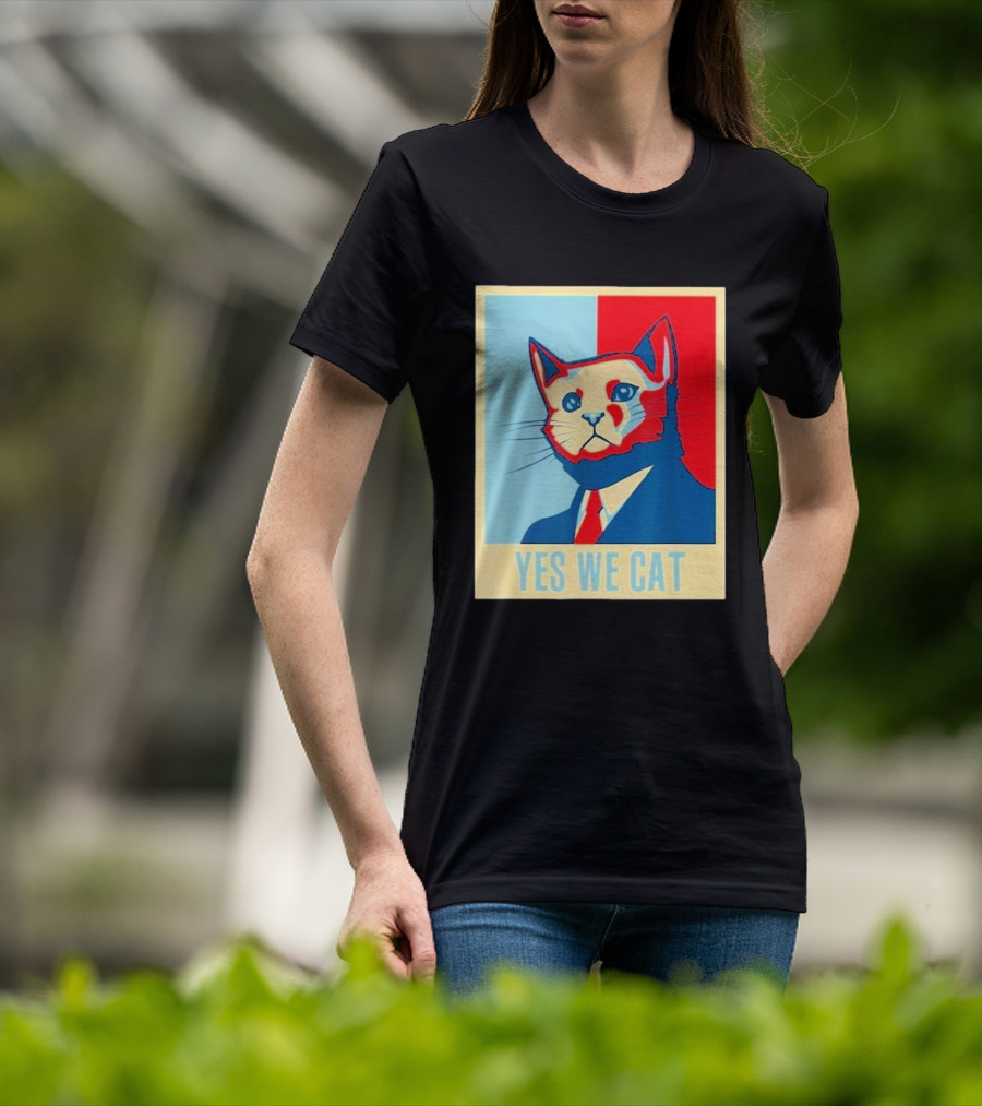 Retro Yes We Cat Funny Cat Lover Pet Owner Hope T-Shirt