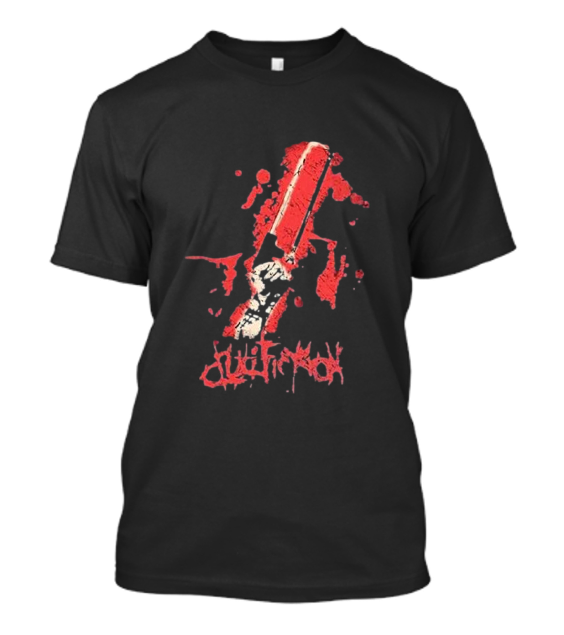 Crucifixion Saw Rise Records Blood Splatter Chainsaw T-Shirt