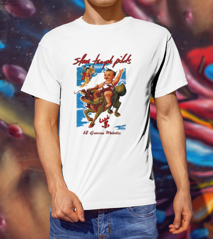 Stone Temple Pilots 12 Gracious Melodies Baby Riding Dragon T-Shirt