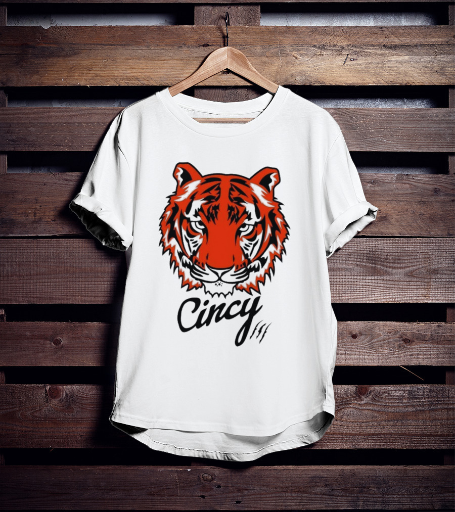 Cincy The Tiger Head By Ted Karras T-Shirt