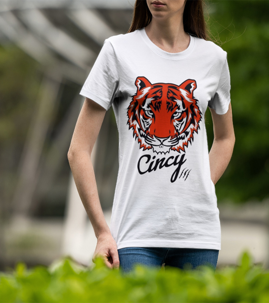 Cincy The Tiger Head By Ted Karras T-Shirt