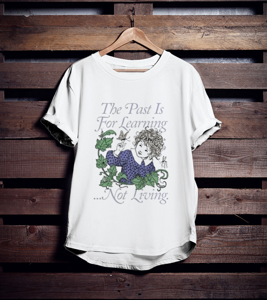 The Past Is For Learning Not Living Curly-Haired Child With Ivy And Butterflies T-Shirt