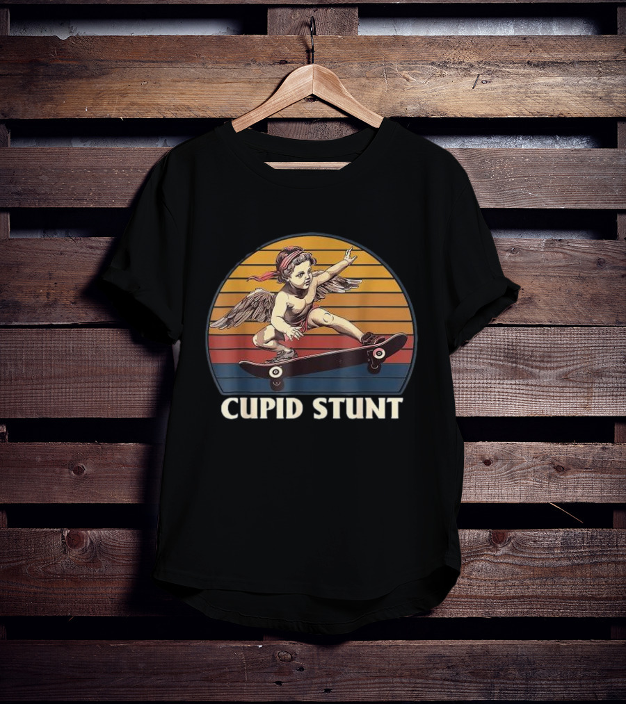 Cupid Stunt Retro Skateboarding Angel T-Shirt