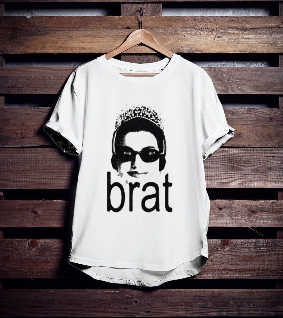 Brat Bug Girl Sunglasses And Headphones Tiara T-Shirt
