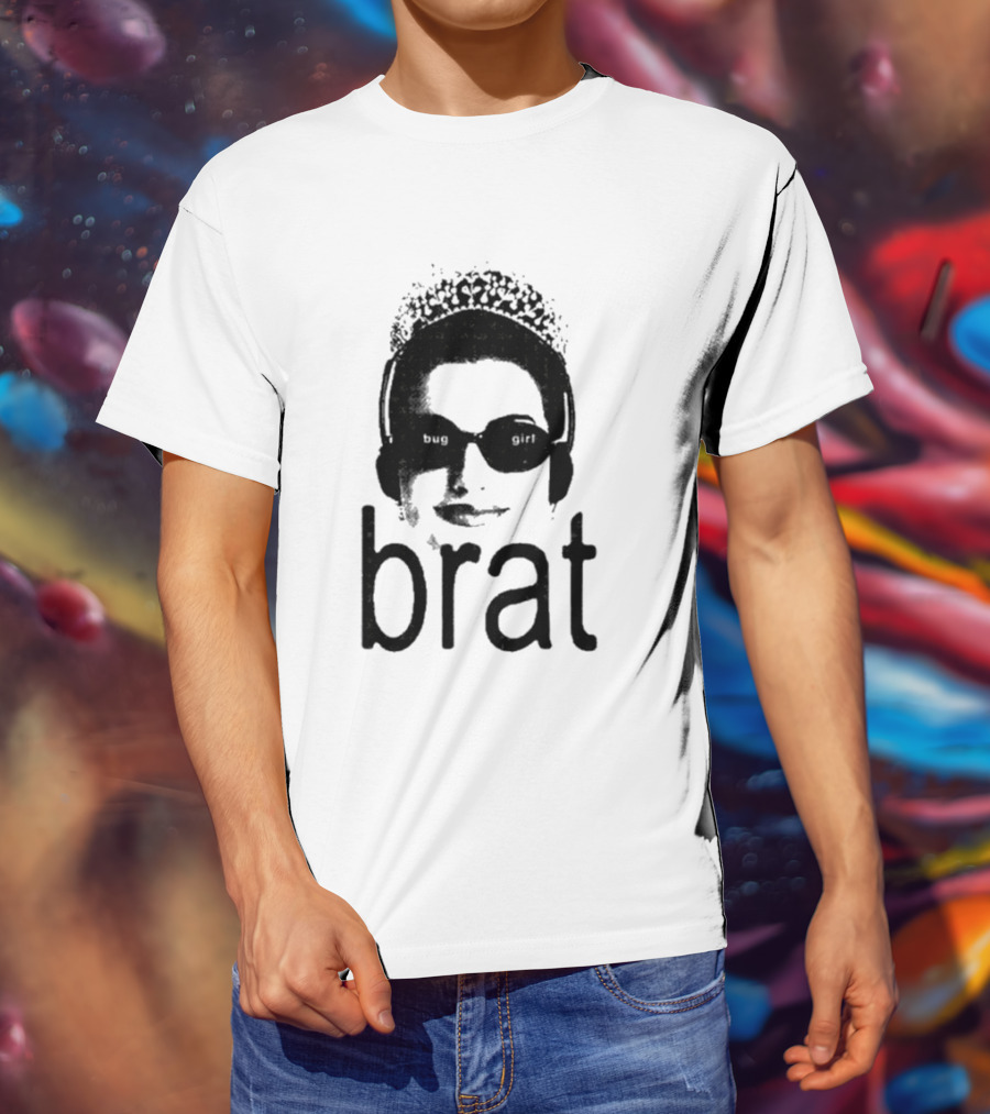 Brat Bug Girl Sunglasses And Headphones Tiara T-Shirt
