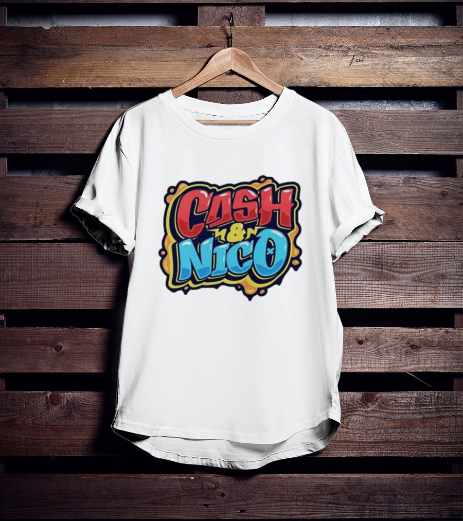 CASH And NICO Colorful Bold Typography T-Shirt