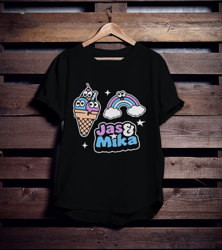 Jas And Mika Candyland Ice Cream Rainbow Fun T-Shirt