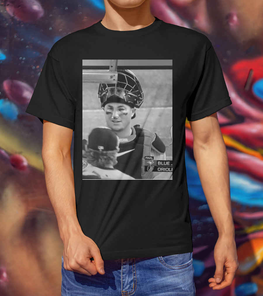 Orioles Catcher James Mccann Nosebleeds After Hit In Face During Game Against Blue Jays T-Shirt