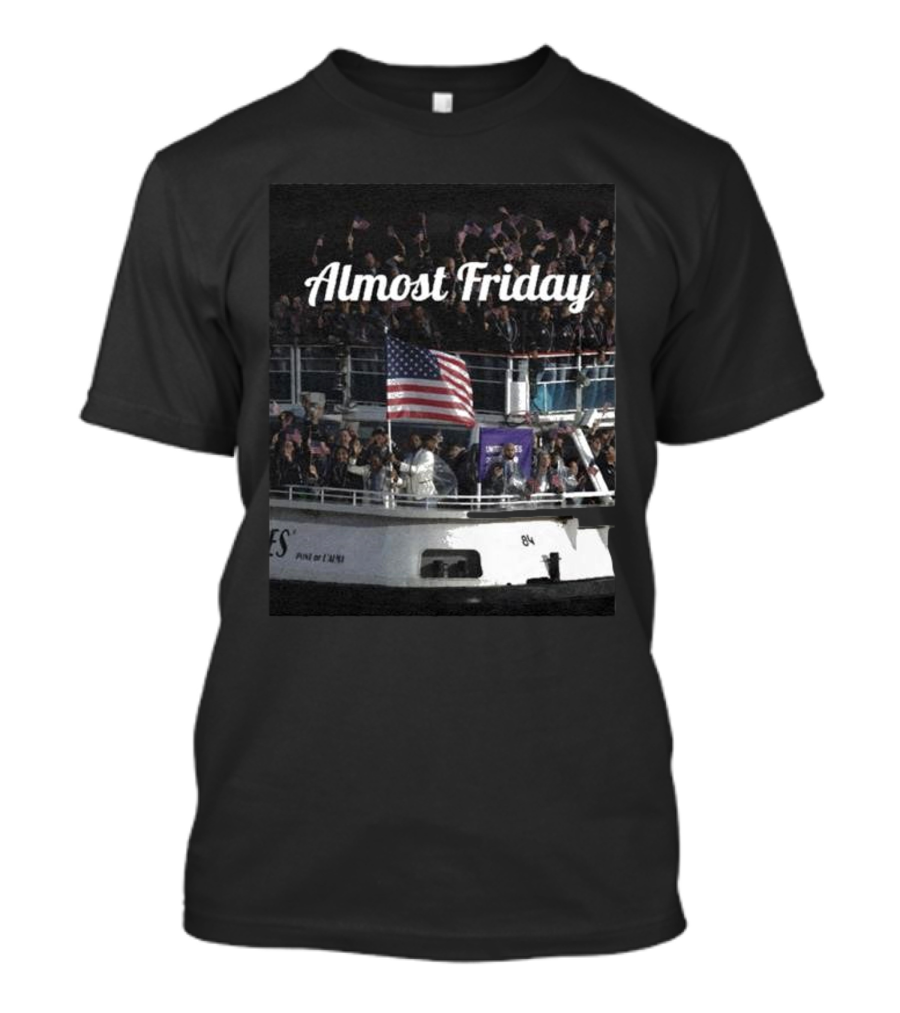 Almost Friday American Flag Celebration Boat Party T-Shirt