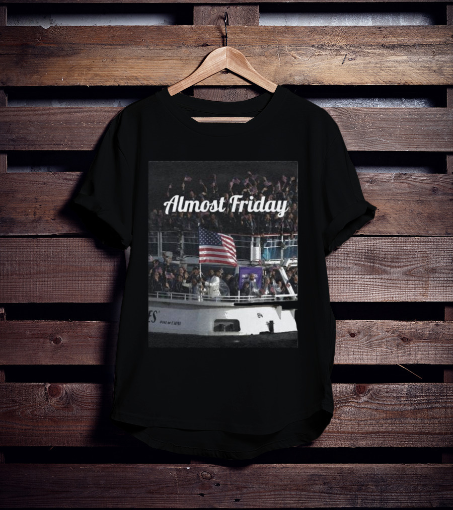 Almost Friday American Flag Celebration Boat Party T-Shirt