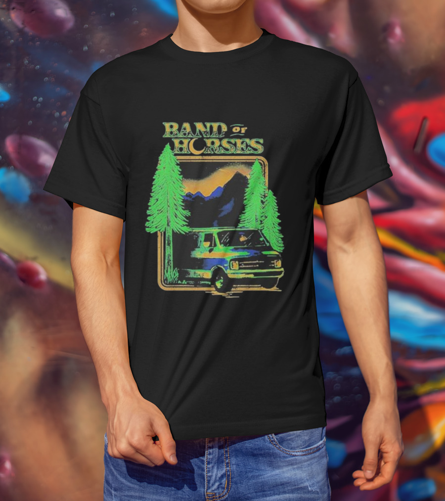 Band Of Horses Mountain Van Scenic Trees T-Shirt
