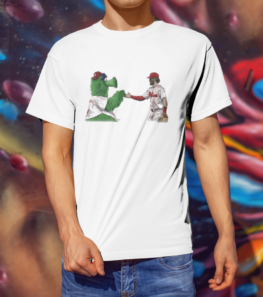 Best Friends The Phillies Phanatic And His Pookie Handshake Moment T-Shirt