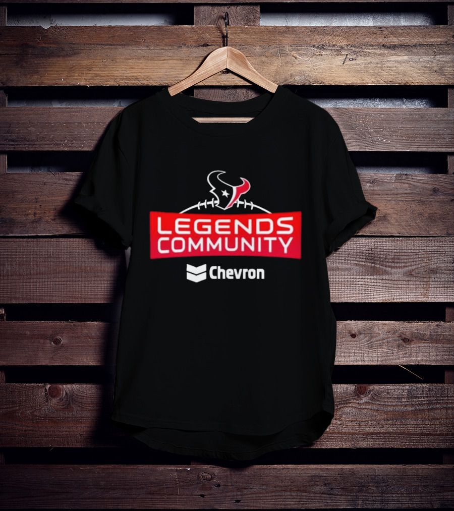 Houston Texans Legends Community Chevron Football Logo Partnership T-Shirt