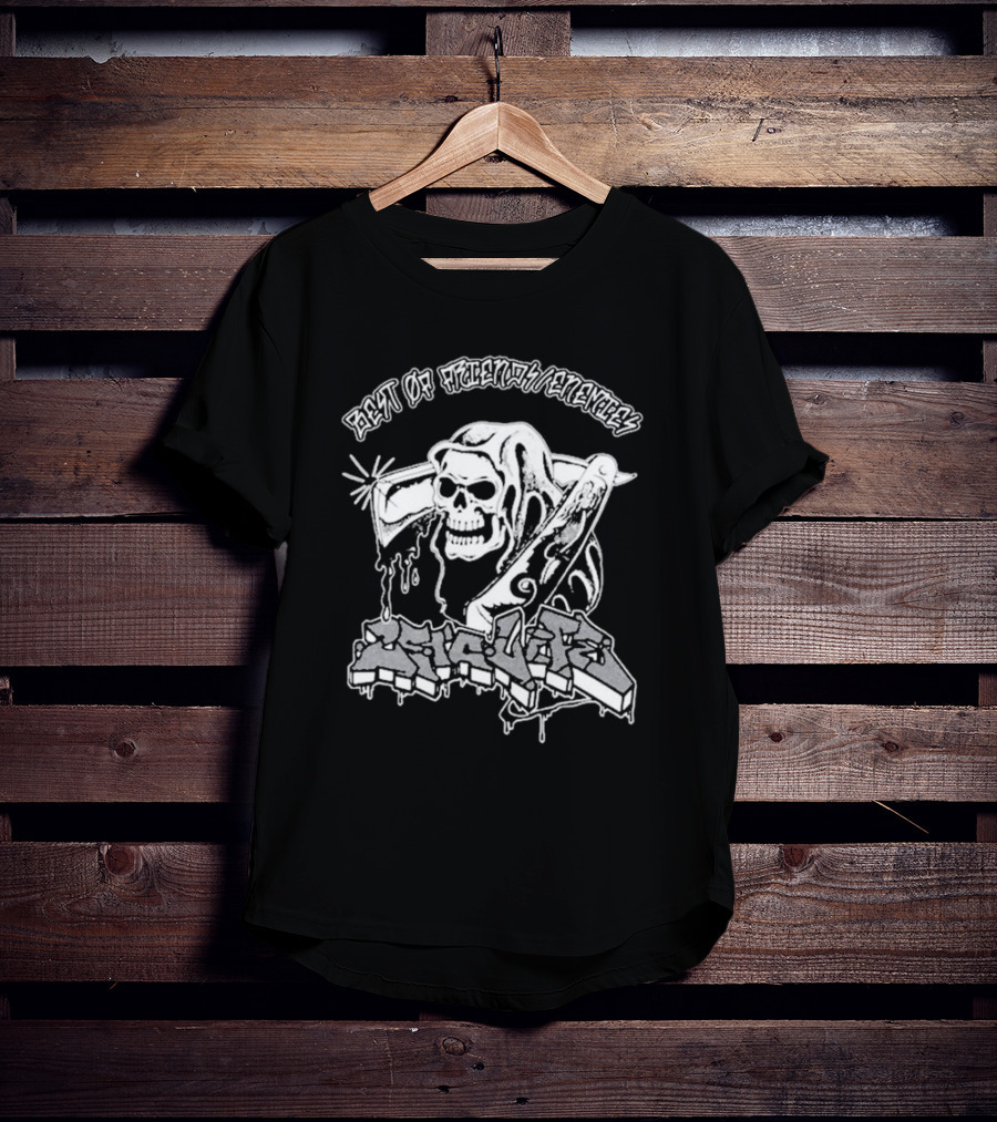 25 Ta Life Best Of Friends Enemies Skull Dripping Graffiti T-Shirt