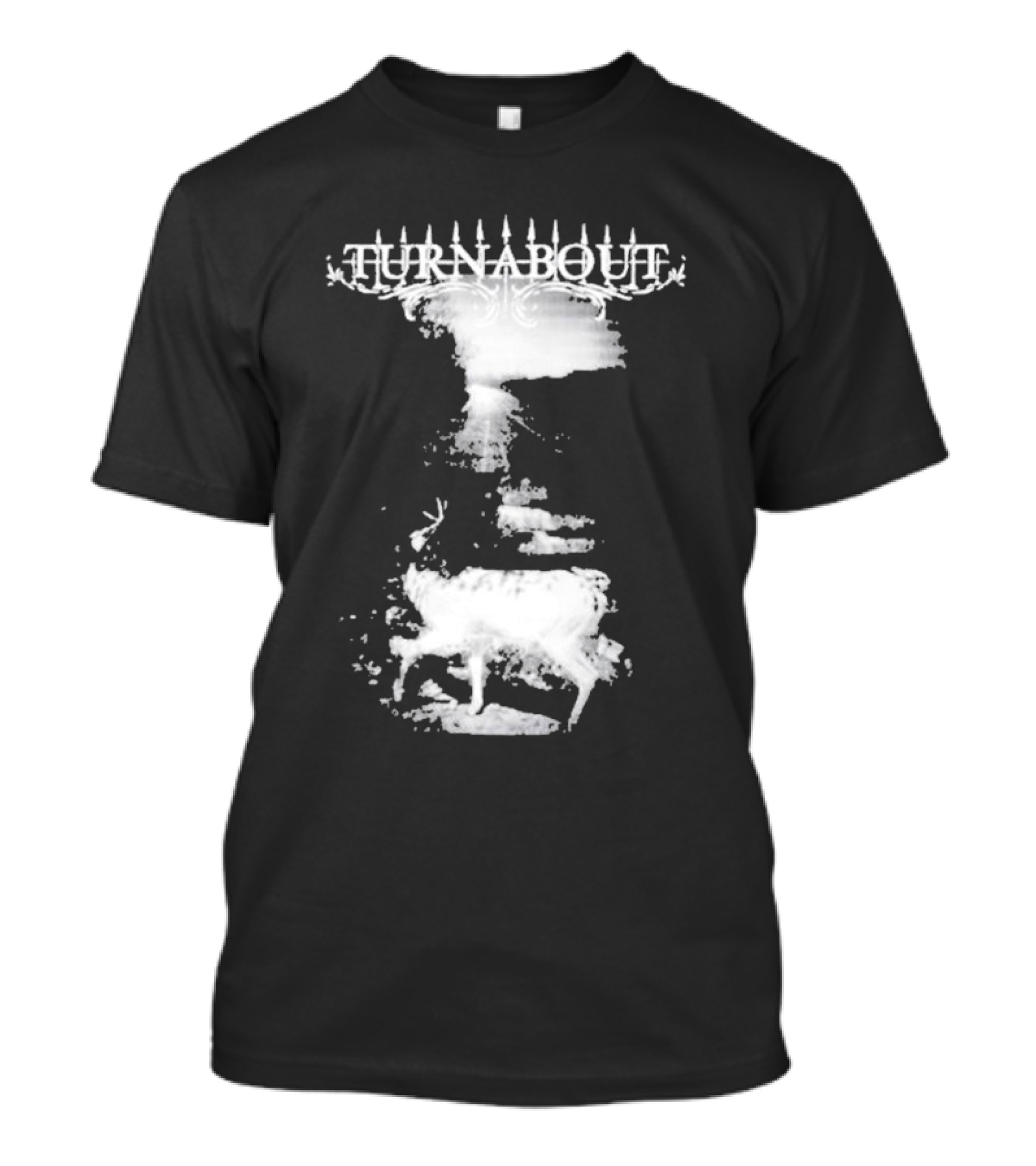 Deadbodyposse Turnabout Mysterious Monochrome Deer Scene T-Shirt
