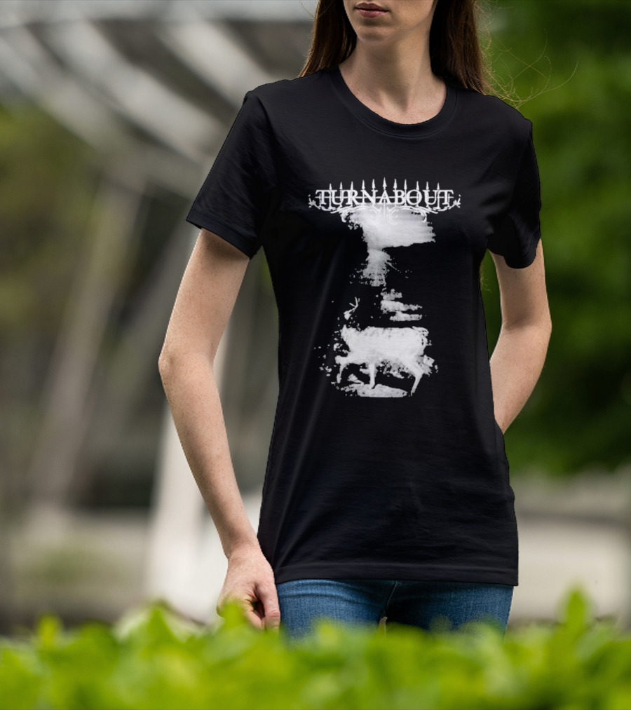 Deadbodyposse Turnabout Mysterious Monochrome Deer Scene T-Shirt