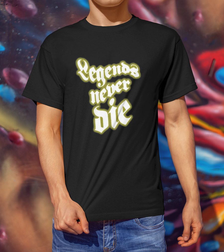 Juice Wrld Legends Never Die Text Gothic T-Shirt