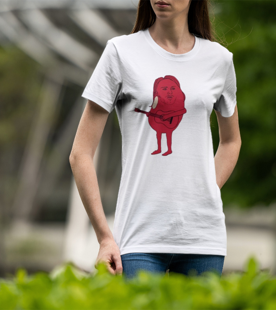 Penkmatters Kurt Cobain Red Character With Guitar T-Shirt