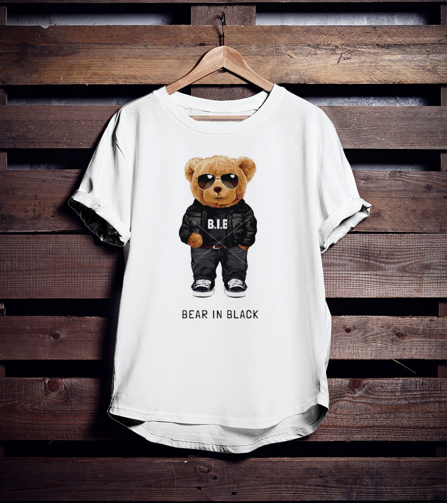 Bear In Black B.I.B Black In My Happy Color T-Shirt