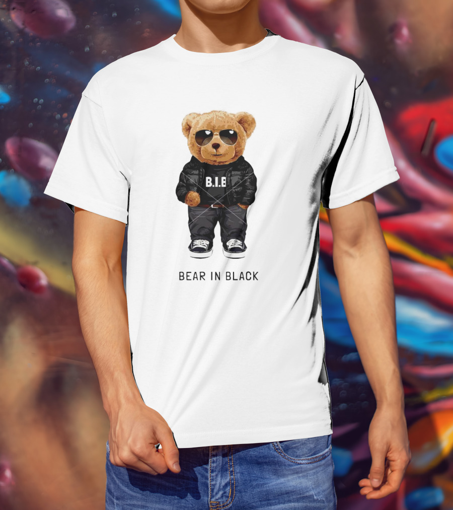 Bear In Black B.I.B Black In My Happy Color T-Shirt