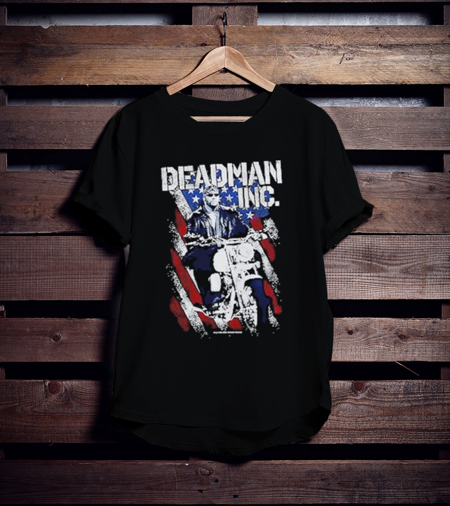WWE Undertaker Deadman Inc American Flag Motorcycle Rider T-Shirt