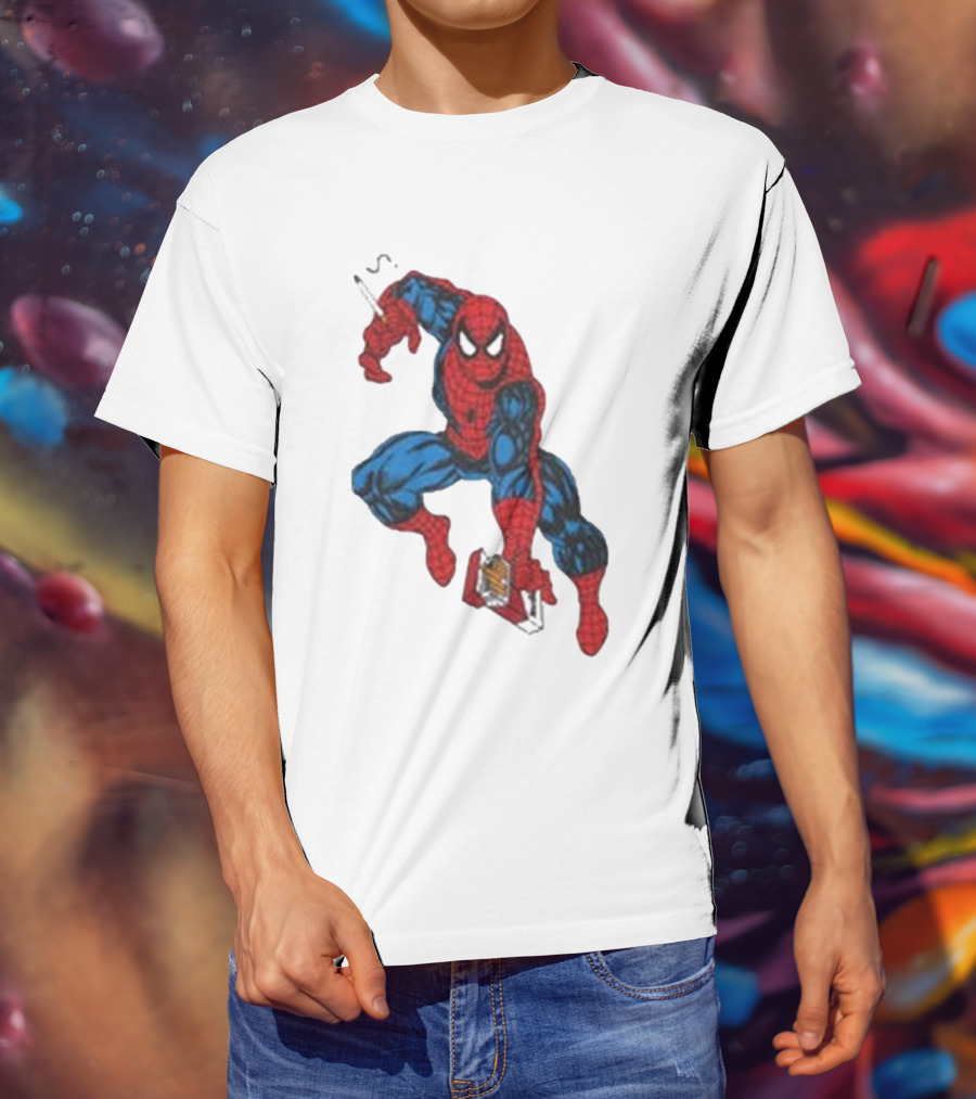 The Amazing Smokerman Comic Parody Smoking Jumping Hero T-Shirt