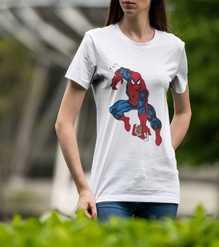 The Amazing Smokerman Comic Parody Smoking Jumping Hero T-Shirt