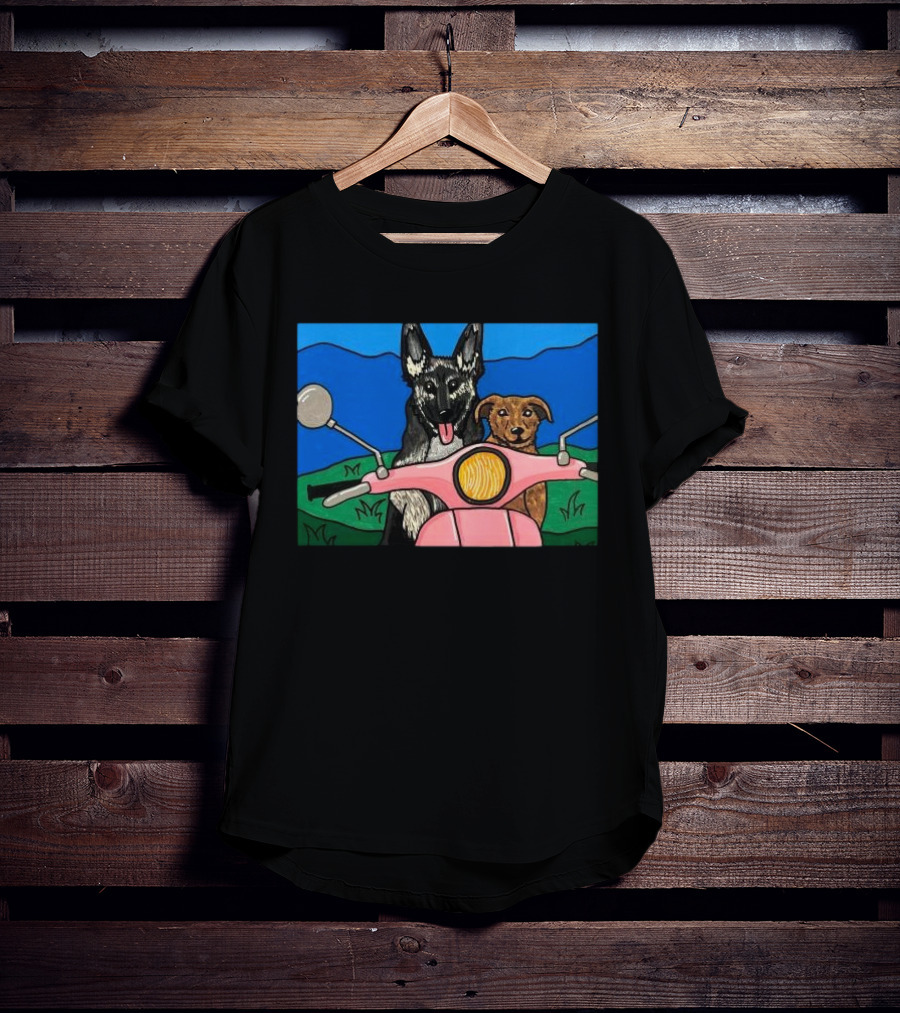 Pinkscooter Vespa Dogs Adventure T-Shirt