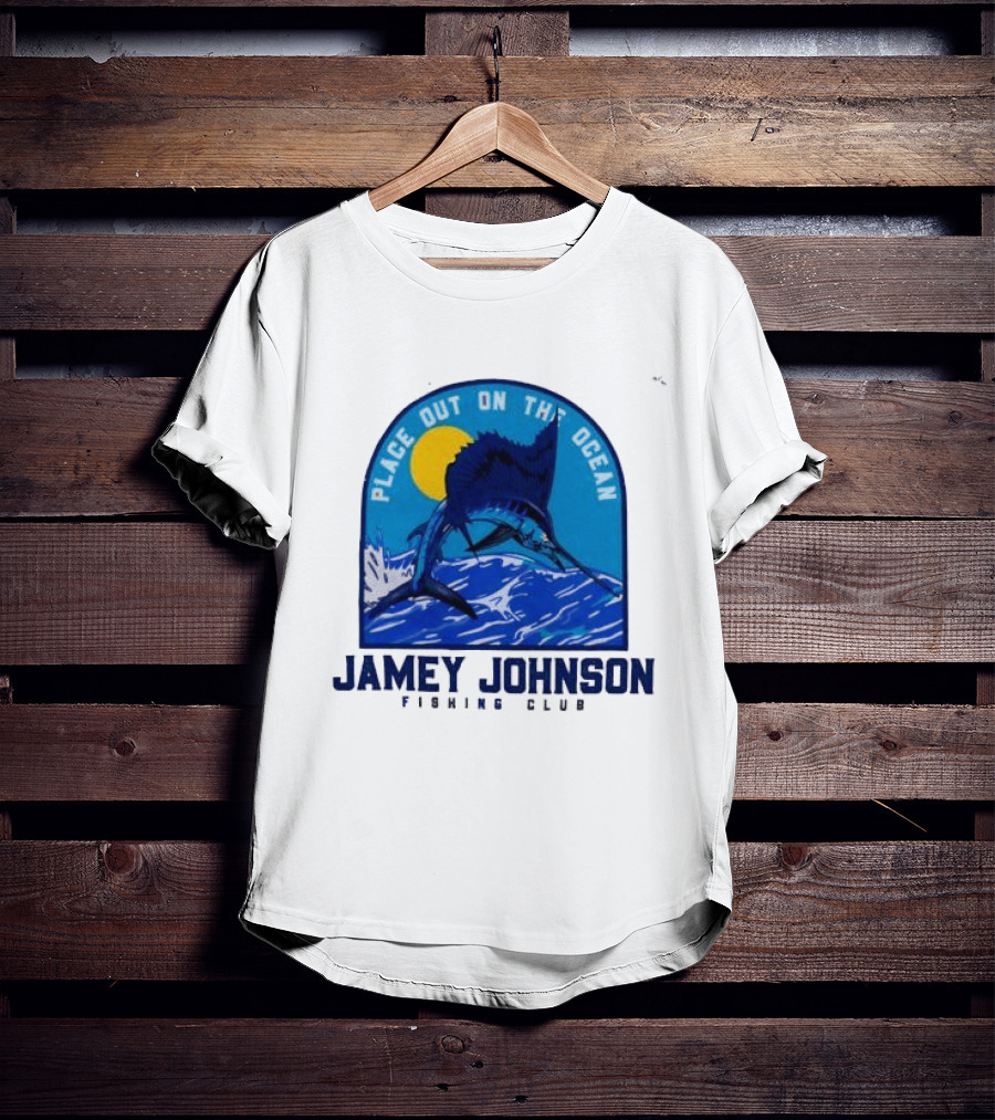 Place Out On The Ocean Jamey Johnson Fishing Club Marlin Jumping T-Shirt