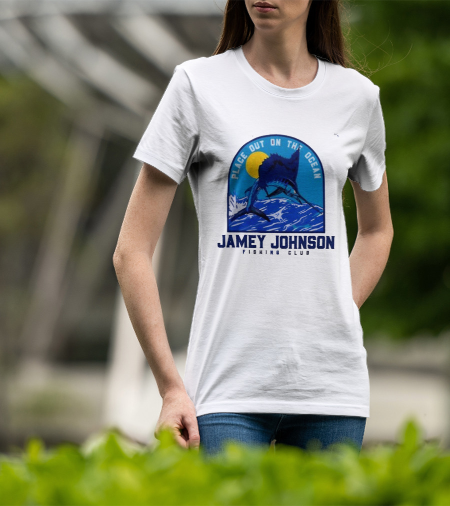 Place Out On The Ocean Jamey Johnson Fishing Club Marlin Jumping T-Shirt