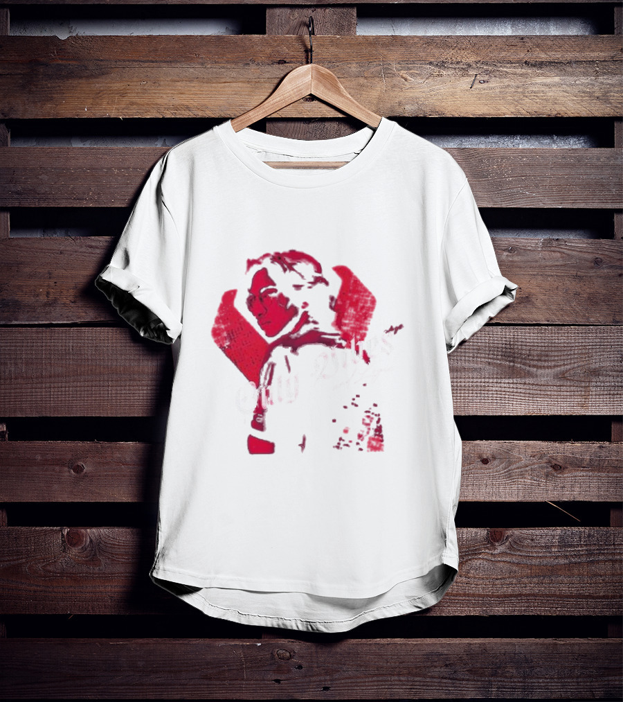 Only Vibes And Logic Amine Ouarid Red Abstract T-Shirt