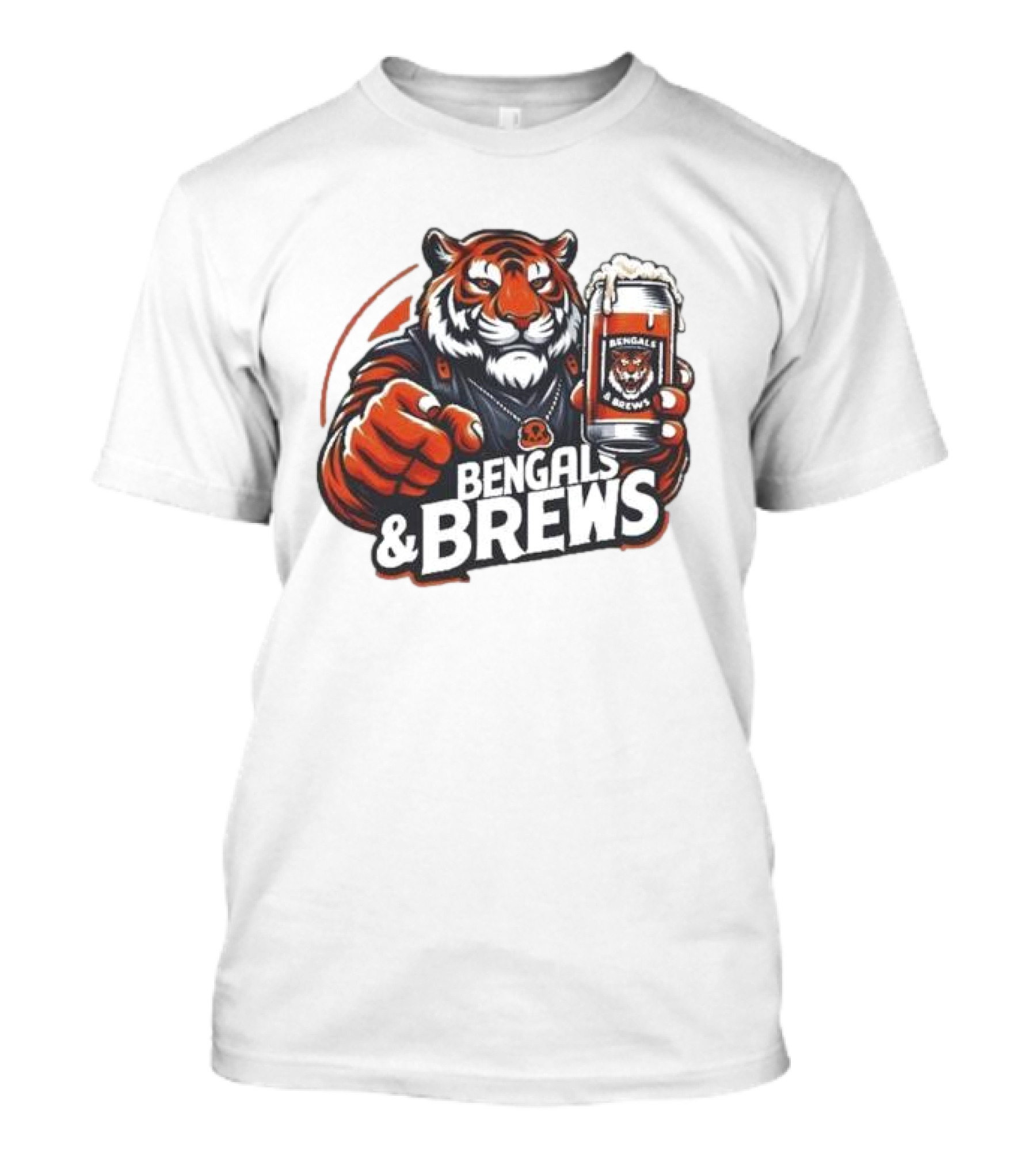 Bengals And Brews Tiger Beer Mug Football Fan T-Shirt