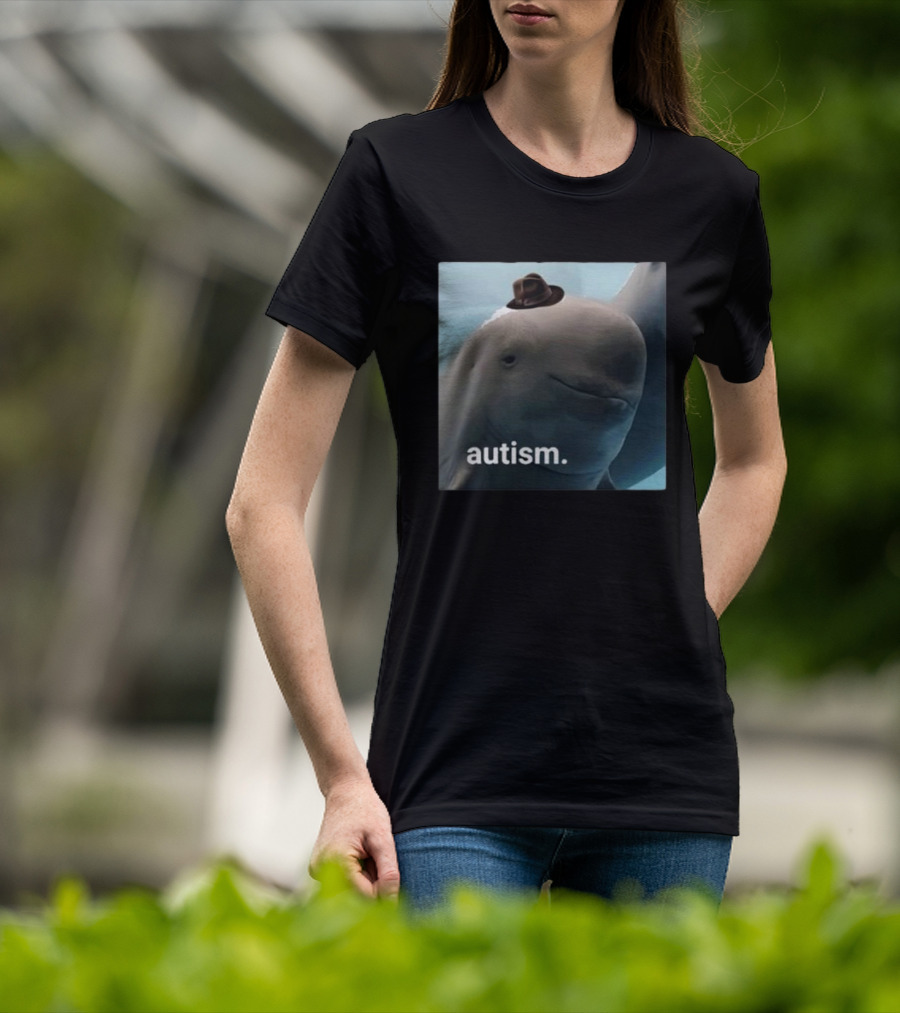 Dolphin Wearing Hat Autism T-Shirt