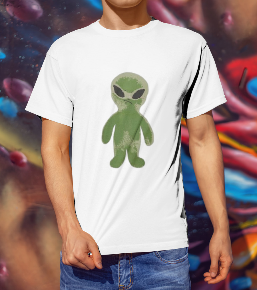 The8 Hoodhood Alien Overfit Half Green Character T-Shirt
