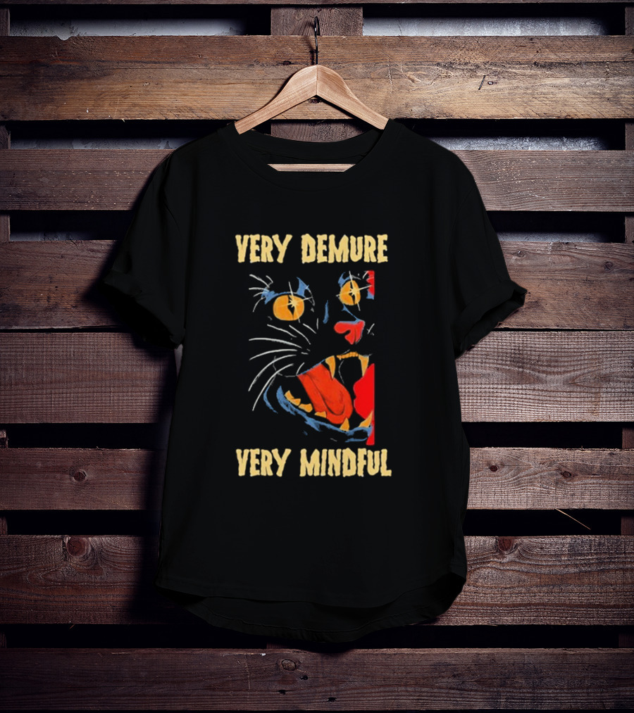 Very Demure Very Mindful Black Cat T-Shirt