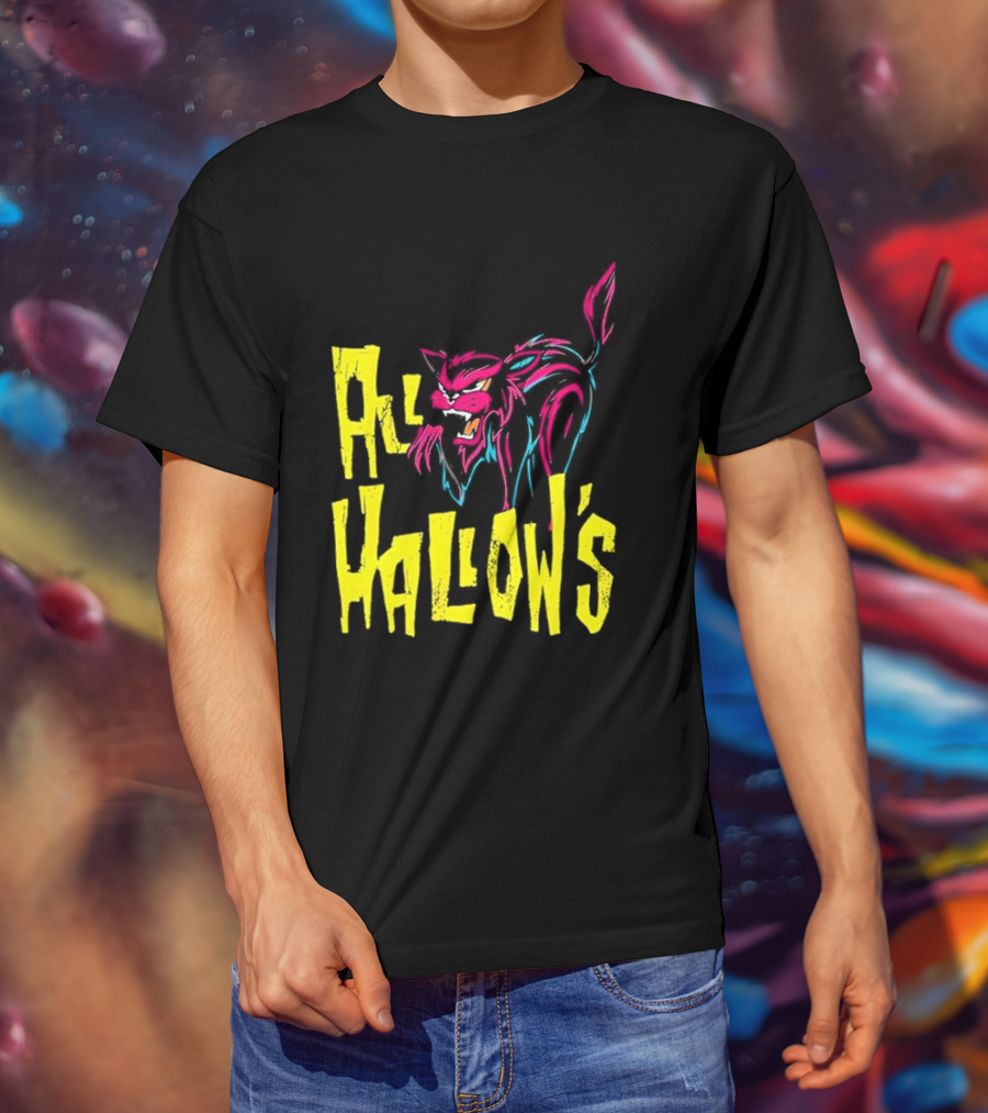 All Hallow's Afireinside Cat T-Shirt