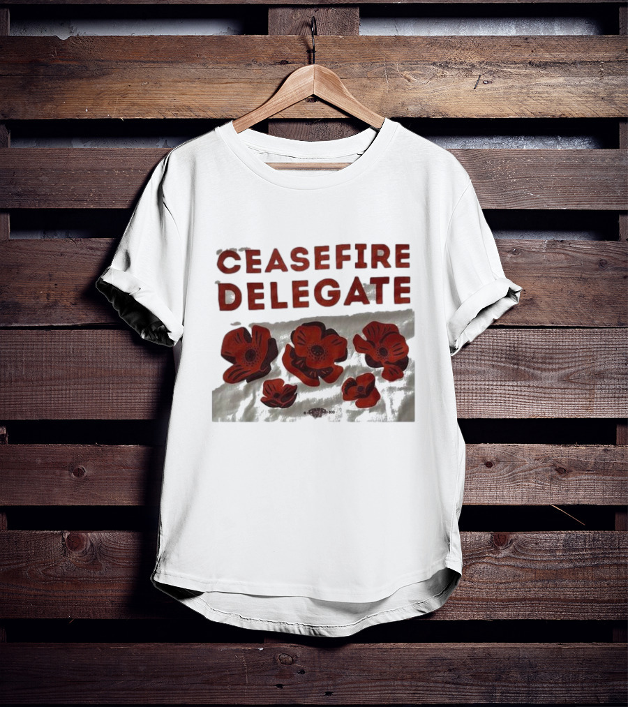 Ceasefire Delegate Red Poppies And Peace T-Shirt