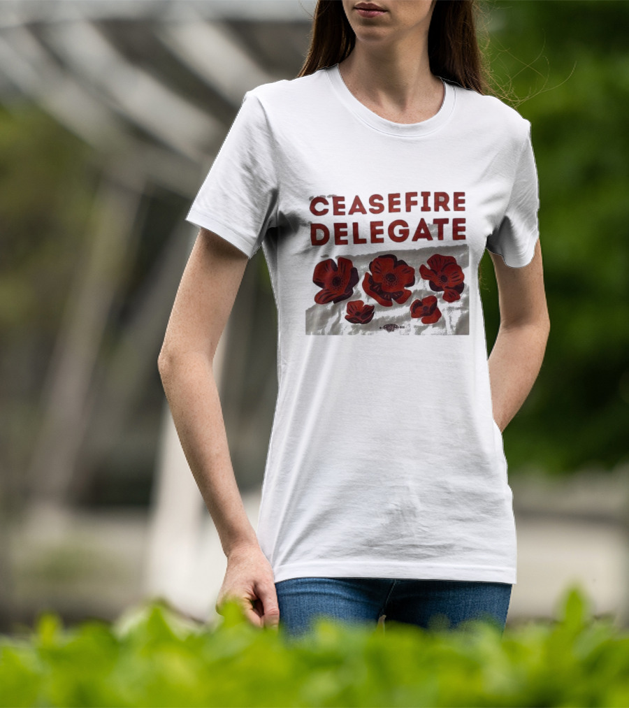 Ceasefire Delegate Red Poppies And Peace T-Shirt