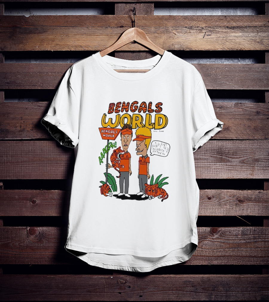 Bengals World Cincinnati NFL X Homage X Beavis And Butt-head Aaagh T-Shirt