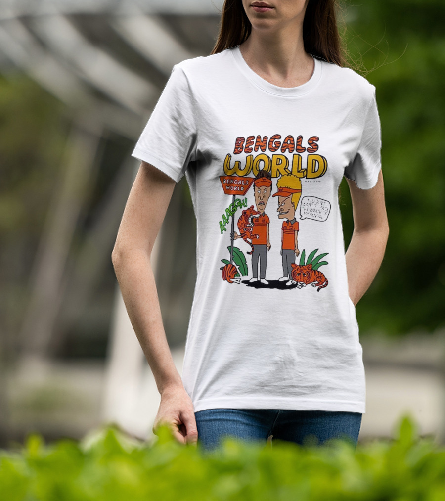 Bengals World Cincinnati NFL X Homage X Beavis And Butt-head Aaagh T-Shirt