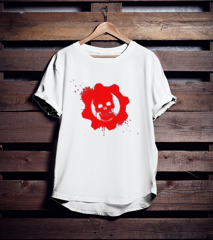 Gears Of War Crimson Omen Icon In Red With Skull T-Shirt